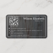 Moderne elegante monogrammierte QR-Code Visitenkar Visitenkarte (Rückseite)