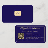 Moderne elegante monogrammierte QR-Code Visitenkar Visitenkarte (Vorne/Hinten)