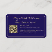 Moderne elegante monogrammierte QR-Code Visitenkar Visitenkarte (Rückseite)