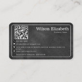 Moderne elegante monogrammierte QR-Code Visitenkar Visitenkarte (Rückseite)