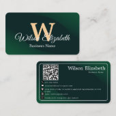 Moderne elegante monogrammierte QR-Code Visitenkar Visitenkarte (Vorne/Hinten)