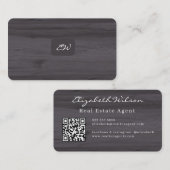 Moderne elegante monogrammierte QR-Code Visitenkar Visitenkarte (Vorne/Hinten)