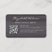 Moderne elegante monogrammierte QR-Code Visitenkar Visitenkarte (Rückseite)