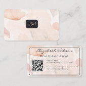 Moderne elegante monogrammierte QR-Code Visitenkar Visitenkarte (Vorne/Hinten)