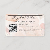 Moderne elegante monogrammierte QR-Code Visitenkar Visitenkarte (Rückseite)