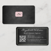 Moderne elegante monogrammierte QR-Code Visitenkar Visitenkarte (Vorne/Hinten)