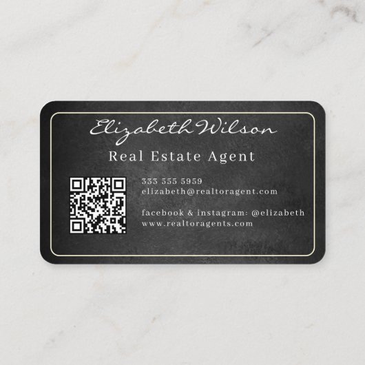 Moderne elegante monogrammierte QR-Code Visitenkar Visitenkarte (Rückseite)