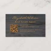Moderne elegante monogrammierte QR-Code Visitenkar Visitenkarte (Rückseite)