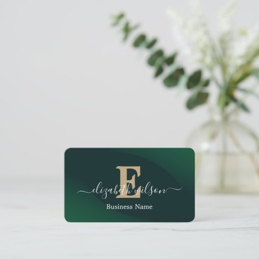Moderne elegante monogrammierte QR-Code Visitenkar Visitenkarte (Stehend Vorderseite)