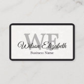 Moderne elegante monogrammierte QR-Code Visitenkar Visitenkarte (Vorderseite)
