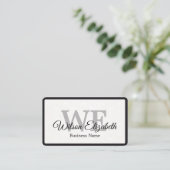 Moderne elegante monogrammierte QR-Code Visitenkar Visitenkarte (Stehend Vorderseite)