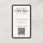 Moderne elegante monogrammierte QR-Code Visitenkar Visitenkarte (Rückseite)