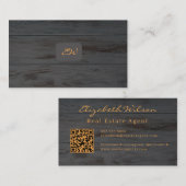 Moderne elegante monogrammierte QR-Code Visitenkar Visitenkarte (Vorne/Hinten)