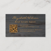 Moderne elegante monogrammierte QR-Code Visitenkar Visitenkarte (Rückseite)