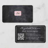 Moderne elegante monogrammierte QR-Code Visitenkar Visitenkarte (Vorne/Hinten)
