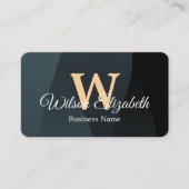 Moderne elegante monogrammierte QR-Code Visitenkar Visitenkarte (Vorderseite)