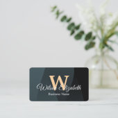 Moderne elegante monogrammierte QR-Code Visitenkar Visitenkarte (Stehend Vorderseite)