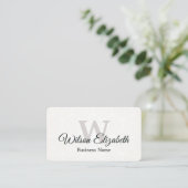 Moderne elegante monogrammierte QR-Code Visitenkar Visitenkarte (Stehend Vorderseite)
