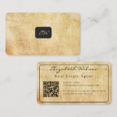Moderne elegante monogrammierte QR-Code Visitenkar Visitenkarte (Vorne/Hinten)