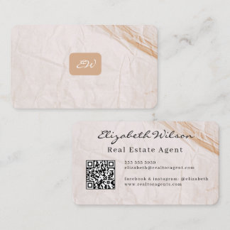 Moderne elegante monogrammierte QR-Code Visitenkar Visitenkarte