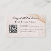 Moderne elegante monogrammierte QR-Code Visitenkar Visitenkarte (Rückseite)