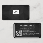 Moderne elegante monogrammierte QR-Code Visitenkar Visitenkarte (Vorne/Hinten)