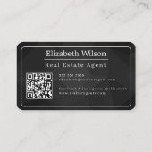 Moderne elegante monogrammierte QR-Code Visitenkar Visitenkarte (Rückseite)