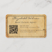Moderne elegante monogrammierte QR-Code Visitenkar Visitenkarte (Rückseite)