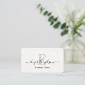 Moderne elegante monogrammierte QR-Code Visitenkar Visitenkarte (Stehend Vorderseite)