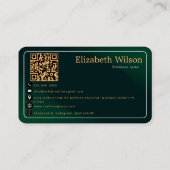 Moderne elegante monogrammierte QR-Code Visitenkar Visitenkarte (Rückseite)
