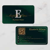Moderne elegante monogrammierte QR-Code Visitenkar Visitenkarte (Vorne/Hinten)