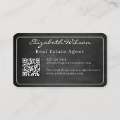 Moderne elegante monogrammierte QR-Code Visitenkar Visitenkarte (Rückseite)