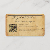 Moderne elegante monogrammierte QR-Code Visitenkar Visitenkarte (Rückseite)