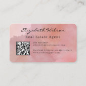Moderne elegante monogrammierte QR-Code Visitenkar Visitenkarte (Rückseite)