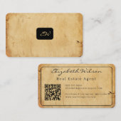 Moderne elegante monogrammierte QR-Code Visitenkar Visitenkarte (Vorne/Hinten)