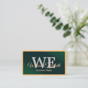Moderne elegante monogrammierte schwarze und golde visitenkarte