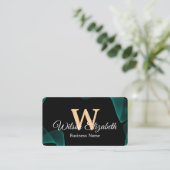 Moderne elegante monogrammierte Visitenkarten mit Visitenkarte (Stehend Vorderseite)