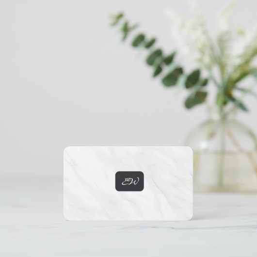 Moderne elegante monogrammierte Visitenkarten mit Visitenkarte (Stehend Vorderseite)