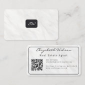 Moderne elegante monogrammierte Visitenkarten mit Visitenkarte (Vorne/Hinten)