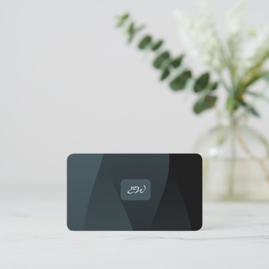 Moderne elegante monogrammierte Visitenkarten mit Visitenkarte (Stehend Vorderseite)