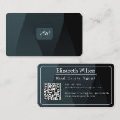 Moderne elegante monogrammierte Visitenkarten mit Visitenkarte (Vorne/Hinten)