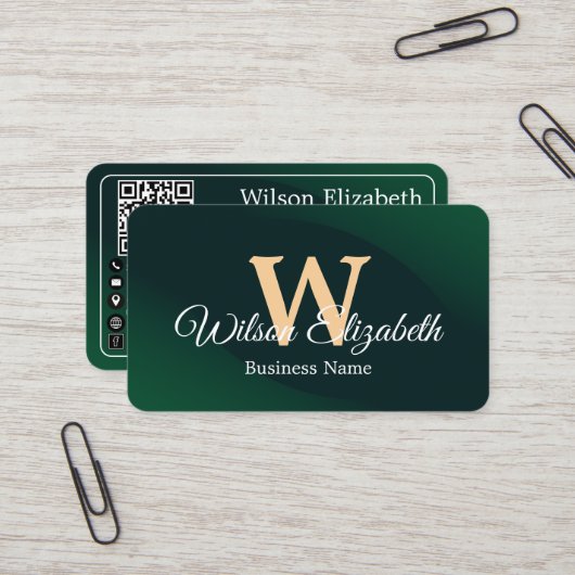 Moderne elegante monogrammierte Visitenkarten mit  Visitenkarte (Vorderseite/Rückseite Beispiel)