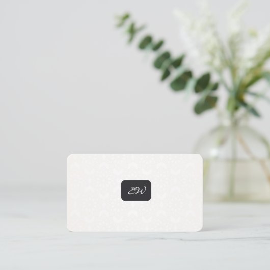 Moderne elegante monogrammierte Visitenkarten mit Visitenkarte (Stehend Vorderseite)