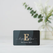 Moderne elegante monogrammierte Visitenkarten mit  Visitenkarte (Stehend Vorderseite)