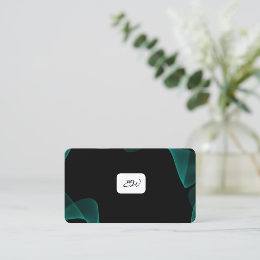 Moderne elegante monogrammierte Visitenkarten mit Visitenkarte (Stehend Vorderseite)