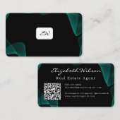 Moderne elegante monogrammierte Visitenkarten mit Visitenkarte (Vorne/Hinten)