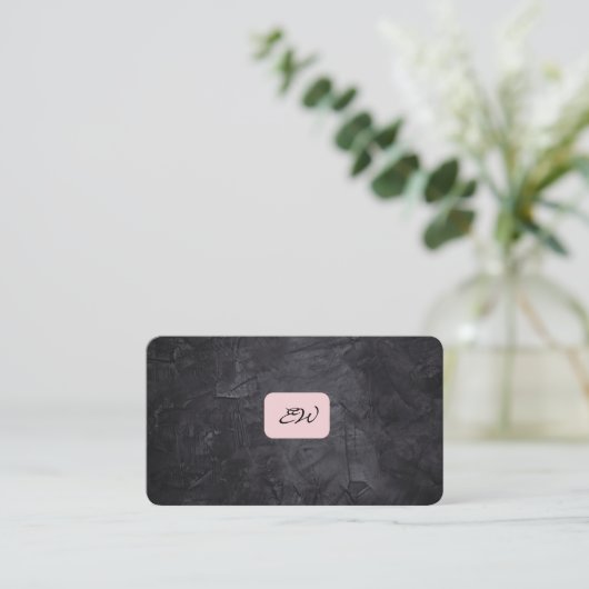 Moderne elegante monogrammierte Visitenkarten mit Visitenkarte (Stehend Vorderseite)