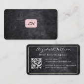Moderne elegante monogrammierte Visitenkarten mit Visitenkarte (Vorne/Hinten)