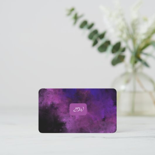 Moderne elegante monogrammierte Visitenkarten mit Visitenkarte (Stehend Vorderseite)
