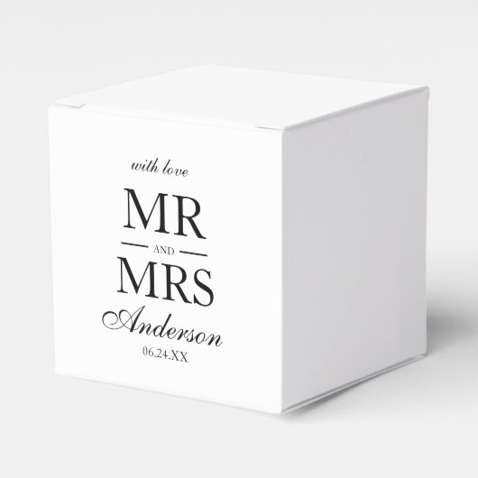 Moderne Elegante Mr. and Mrs. Wedding Geschenkschachtel (Vorderseite)